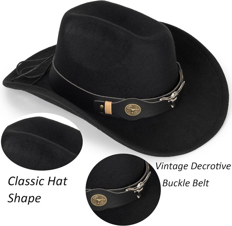 UTOWO Vintage Western Cowboy Hat for Men Outback Cowgirl Hat M/L - Image 5